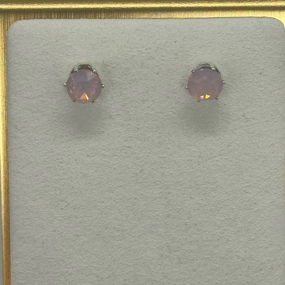 Rose Water Opal 8mm Crystal Stud Earrings Made with Swarovski Crystals - Picture 13 of 14